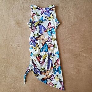 Fly Away Butterfly Print Mini Dress Small
